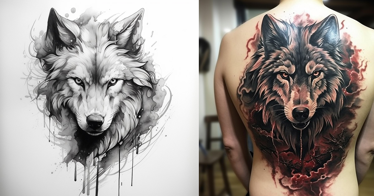 wolf tattoo design 1