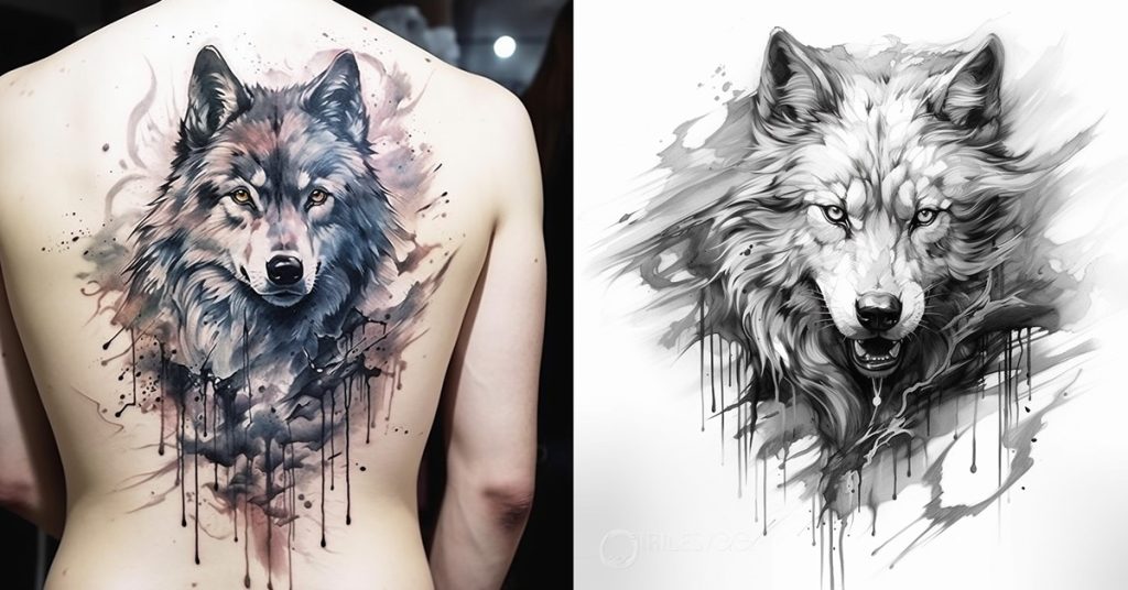 wolf tattoo design 3