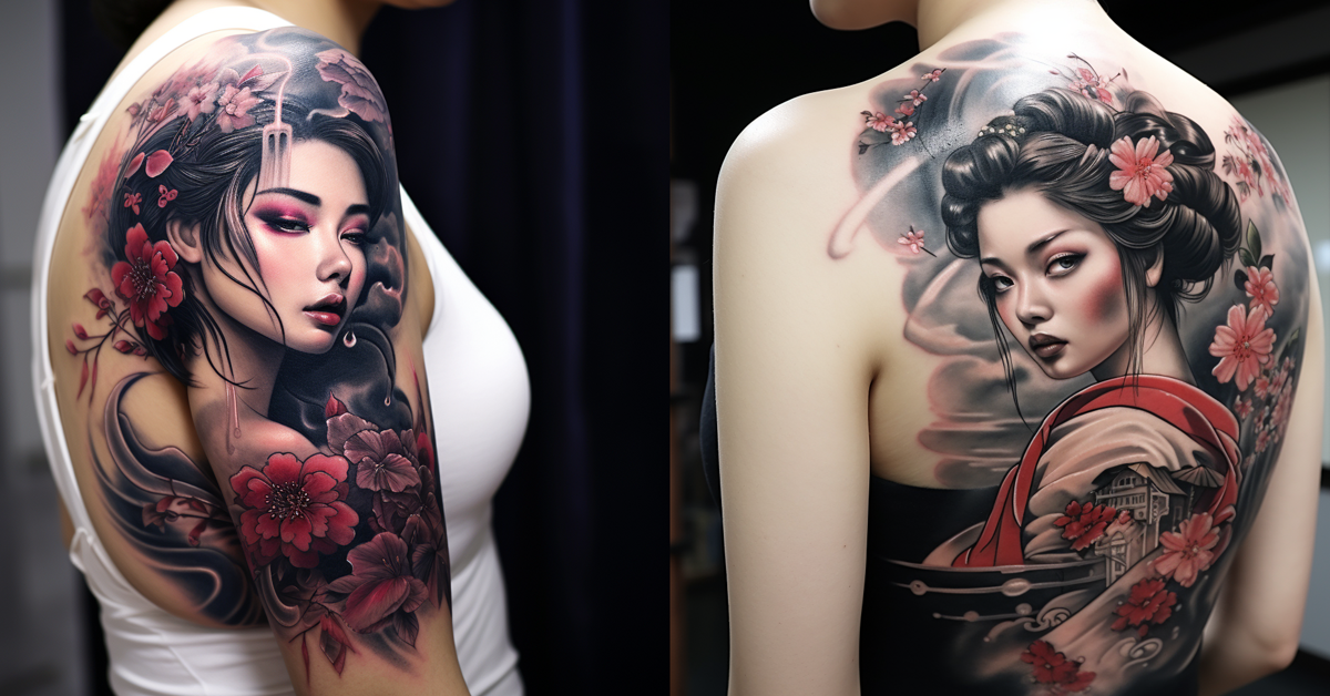 japanese geisha tattoo design