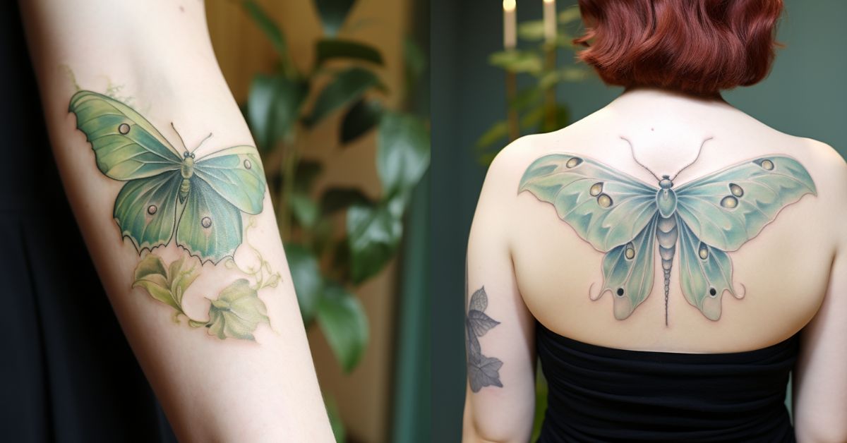luna moth tattoo design