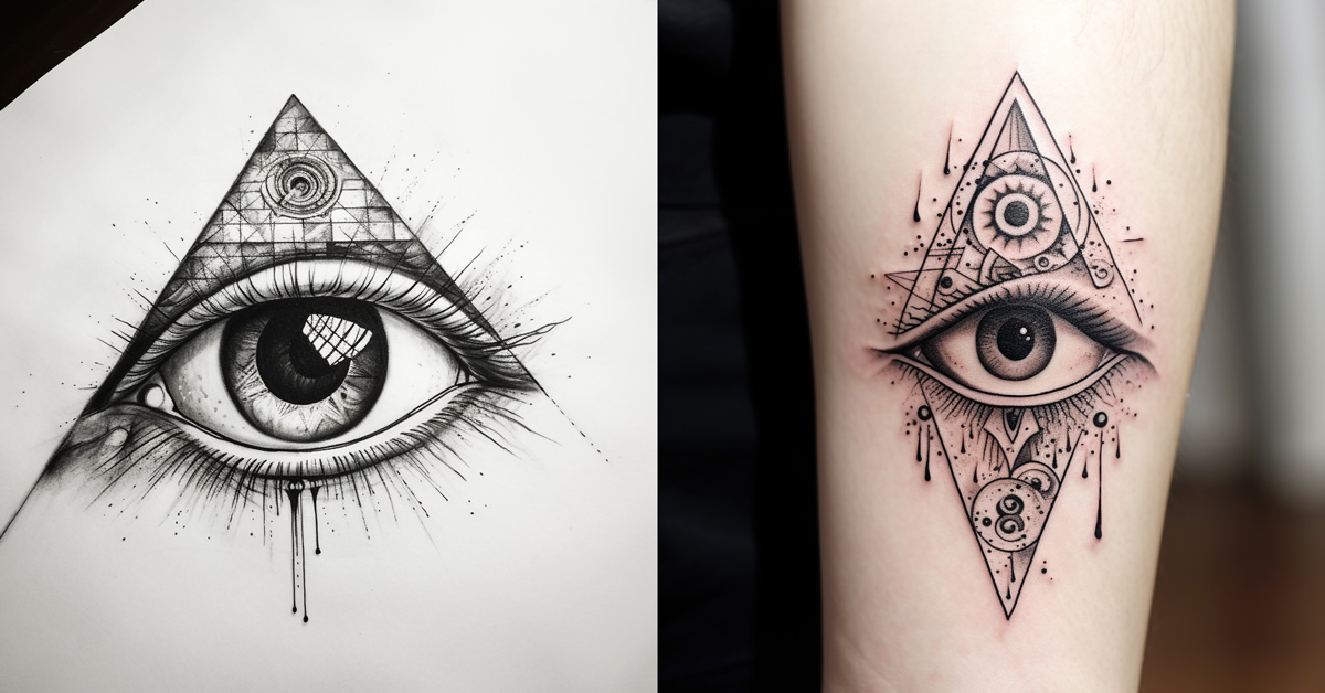 triangle eye tattoo design